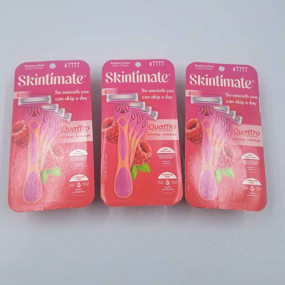 (3) Skintimate Raspberry Rain Disposable Razors 12 Total